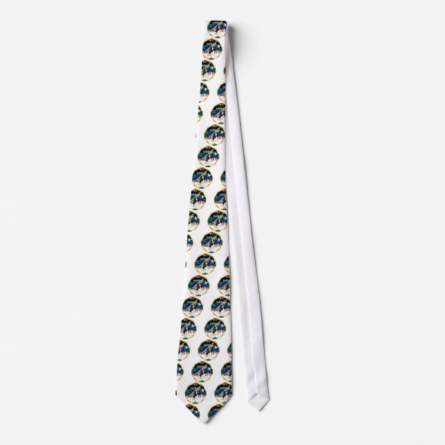 Xmas Sunrise - Tri Colour Cavalier King Charles Tie (Front)