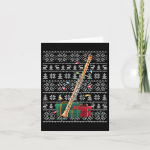 Xmas Sweater Style Ugly Musical Flute Christmas  Card