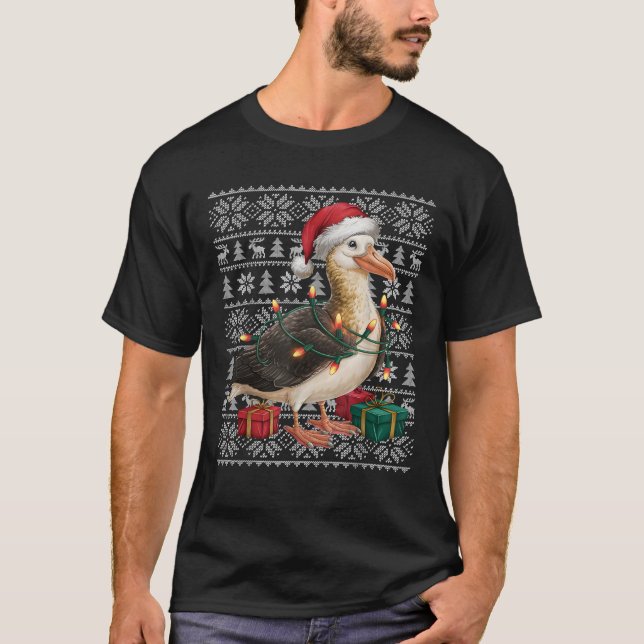 Xmas Sweater Style Ugly Santa Hat Albatross Bird C (Front)