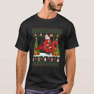Xmas Sweater Ugly Santa Riding Cardinal Bird Chris