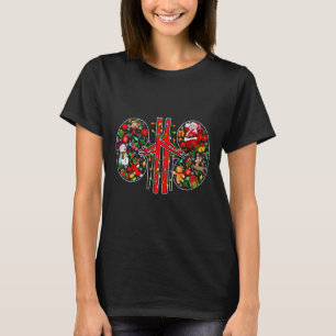 Xmas Symbols Santa Elf Kidneys Shape Dialysis Tech T-Shirt