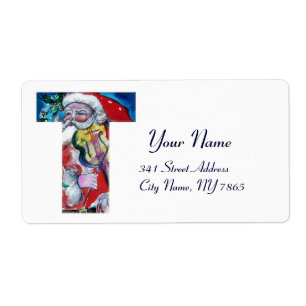 XMAS T LETTER /SANTA CLAUS WITH VIOLIN MONOGRAM