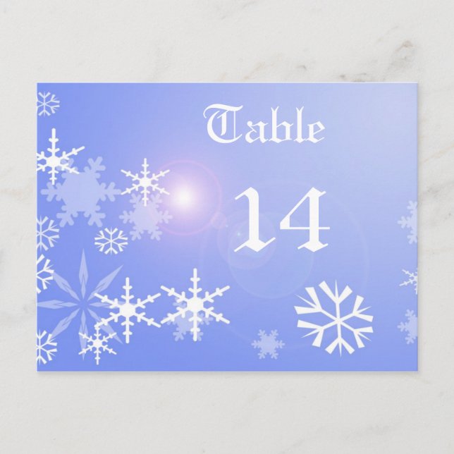 Xmas table number postcard (Front)