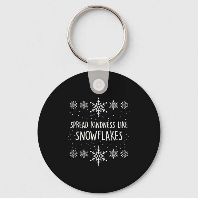 Xmas Themed Spread Kindness Like Snowflakes Merry  Key Ring (Front)