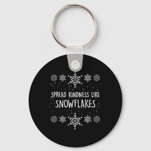 Xmas Themed Spread Kindness Like Snowflakes Merry Key Ring