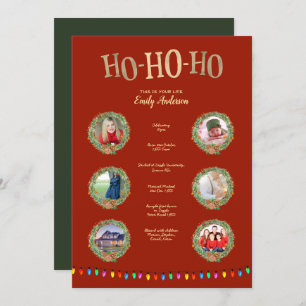 XMAS THIS IS YOUR LIFE- ADD PHOTOS + MILESTONES INVITATION