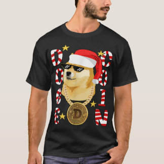 Xmas Tough Doge Gansta Crypto Christmas Santa Hat T-Shirt
