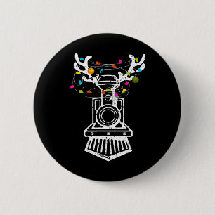 Xmas Train Reindeer Christmas Railroad  6 Cm Round Badge