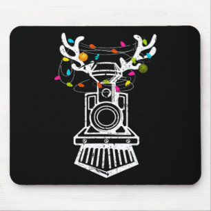 Xmas Train Reindeer Christmas Railroad  Mouse Pad