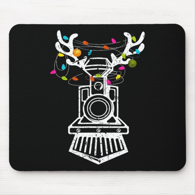 Xmas Train Reindeer Christmas Railroad  Mouse Pad (Front)