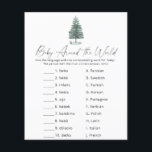 Xmas tree - Baby Around the world game<br><div class="desc">Winter christmas tree Baby shower party. Christmas tree evergreen. Watercolor pine tree. Gender neutral style. Matching items available.</div>