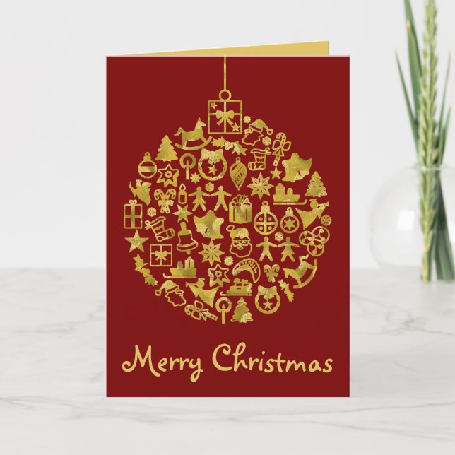Xmas - Tree- Ball with Christmas Icons 2 Card (Front)