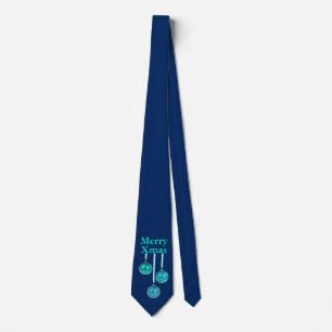 Xmas Tree Baubles turquoise blue + your ideas Tie
