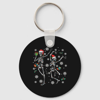 Xmas Tree Christmas Lights Christmas Skeleton Danc Key Ring