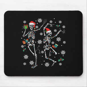 Xmas Tree Christmas Lights Christmas Skeleton Danc Mouse Pad