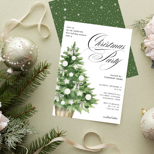 Xmas Tree Corporate Company Office Christmas Party Invitation (Creator Uploaded)