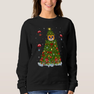 Xmas Tree Decorations Lights Santa Balinese Cat Ch Sweatshirt