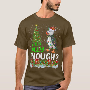 Xmas Tree Is This Jolly Enough Santa Puffin Bird C T-Shirt