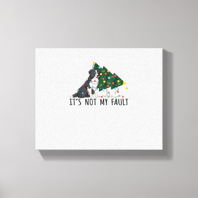 Xmas Tree It Is Not My Fault Border Collie Dog Chr Canvas Print (Front)