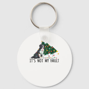 Xmas Tree It Is Not My Fault Border Collie Dog Chr Key Ring