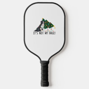 Xmas Tree It Is Not My Fault Border Collie Dog Chr Pickleball Paddle