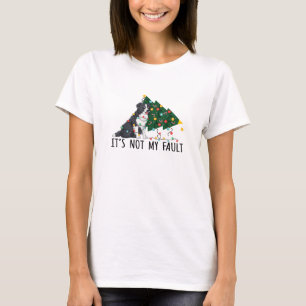 Xmas Tree It Is Not My Fault Border Collie Dog Chr T-Shirt