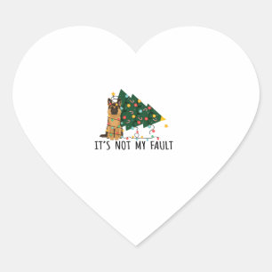 Xmas Tree It Is Not My Fault German Shepherd Dog C Heart Sticker