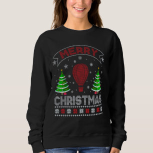 Xmas Tree Lighting Men Women Hot Air Balloon Ugly  Sweatshirt