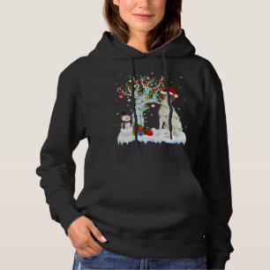 Xmas Tree Lighting Santa Hat Brittany Spaniel Dog  Hoodie
