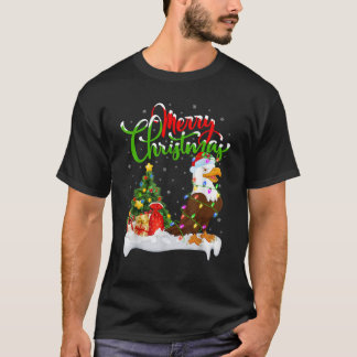 Xmas Tree Lighting Santa Hat Eagle Bird Christmas  T-Shirt