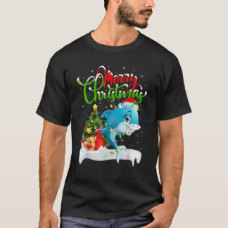 Xmas Tree Lighting Santa Hat Orca Christmas  T-Shirt