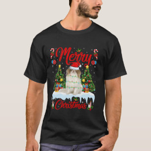 Xmas Tree Lighting Santa Japanese Chin Dog Merry C T-Shirt