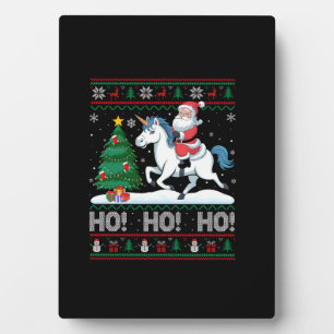 Xmas Tree Lighting Santa Riding Unicorn Christmas Plaque