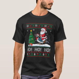 Xmas Tree Lighting Santa Riding Woodpecker Christm T-Shirt