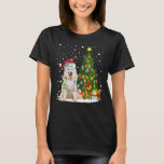 Xmas Tree Lighting Santa Samoyed Dog Christmas T-Shirt<br><div class="desc">Xmas Tree Lighting Santa Samoyed Dog Christmas</div>