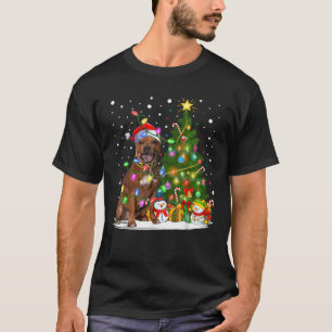 Xmas Tree Lighting Staffordshire Bull Terrier Dog T-Shirt