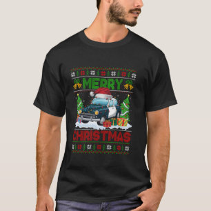 Xmas Tree Lighting Ugly Santa Hat Police Car Chris T-Shirt