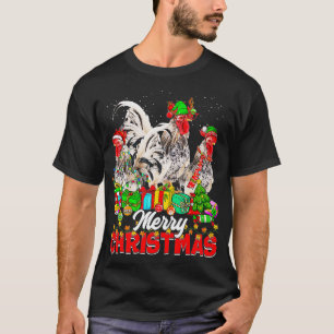 Xmas Tree Lights Christmas Pajama Chicken Animals T-Shirt