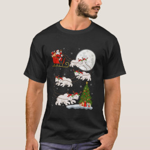 Xmas Tree Lights Funny Santa Riding Polar Bear Chr T-Shirt