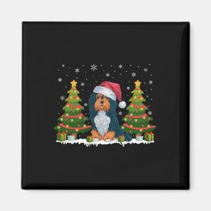 Xmas Tree Lights Havanese Dog Santa Hat Christmas  Magnet