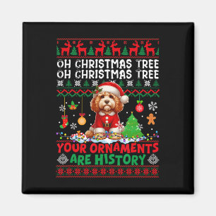 Xmas Tree Ornaments Are History Sweater Santa Apoo Magnet