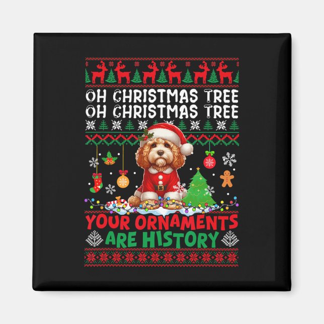 Xmas Tree Ornaments Are History Sweater Santa Apoo Magnet (Front)