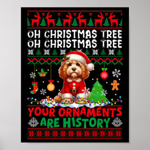 Xmas Tree Ornaments Are History Sweater Santa Apoo Poster