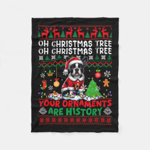 Xmas Tree Ornaments Are History Sweater Santa Bost Fleece Blanket