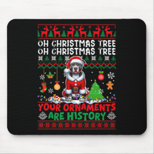 Xmas Tree Ornaments Are History Sweater Santa Pit  Mouse Pad