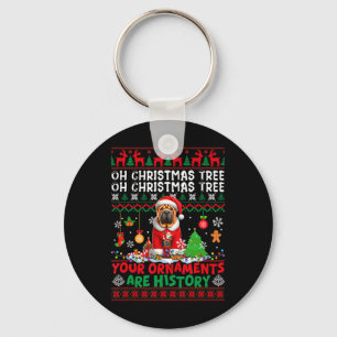 Xmas Tree Ornaments Are History Sweater Santa Shar Key Ring