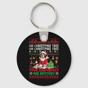Xmas Tree Ornaments Are History Sweater Santa St.  Key Ring