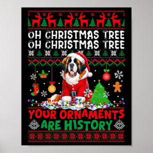 Xmas Tree Ornaments Are History Sweater Santa St.  Poster