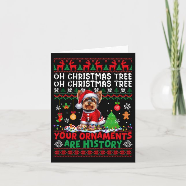 Xmas Tree Ornaments Are History Sweater Yorkshire  Card (Front)