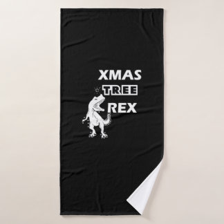 Xmas Tree Rex - Funny Dinosaur Christmas tees.   Bath Towel